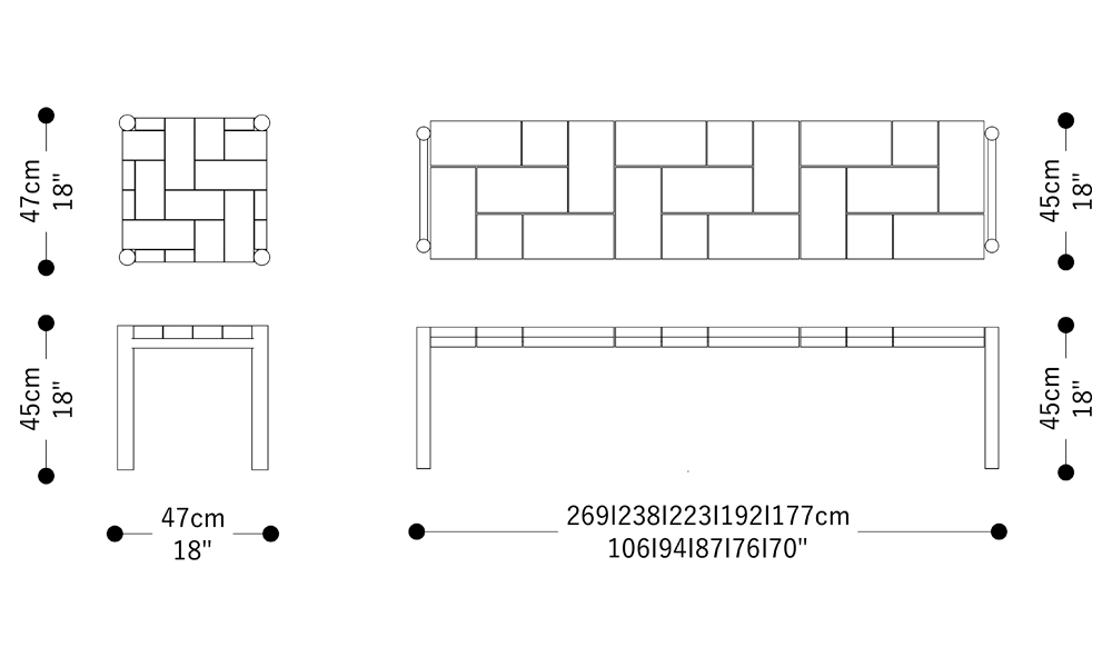 Image of the main dimensions of the product